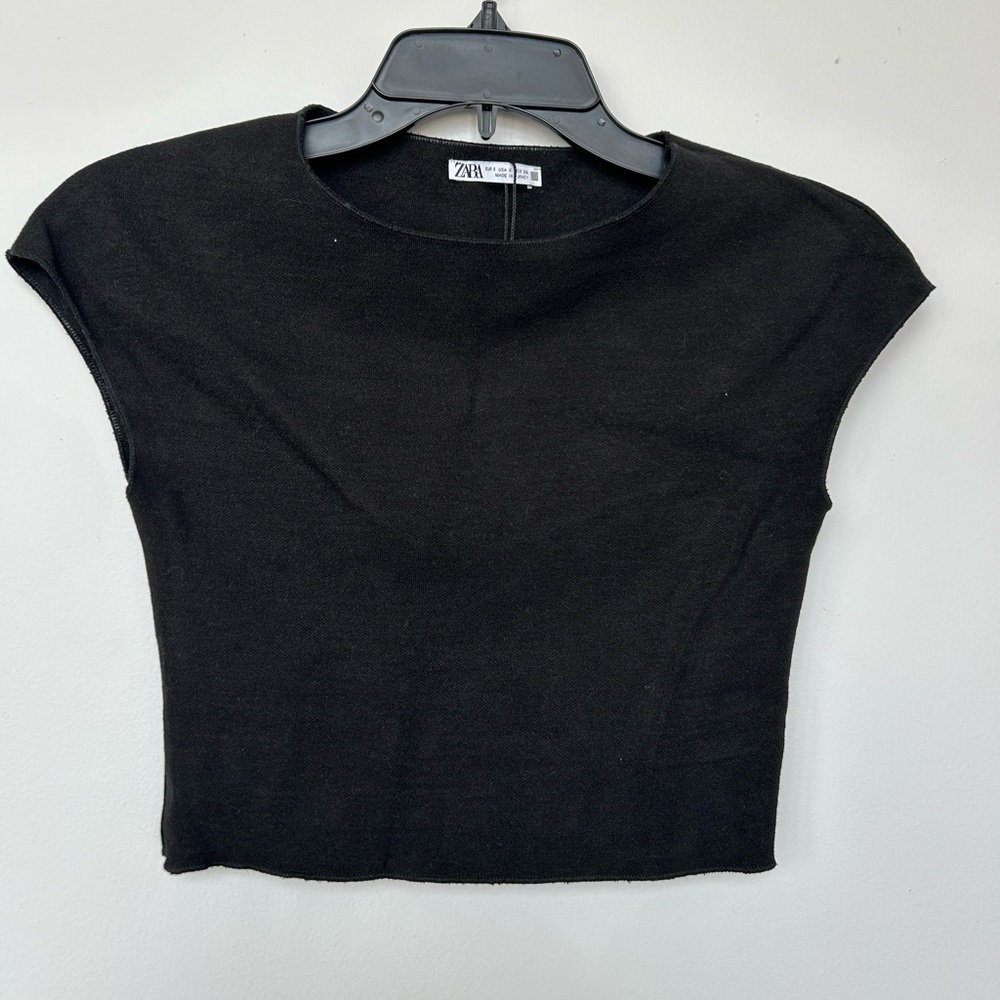 zara knit crop top size small